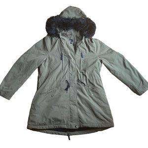 Womens army green winter coat